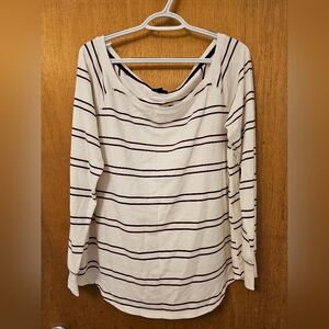 Torrid Sz 1 Striped Longsleeve Off the Shoulder Top